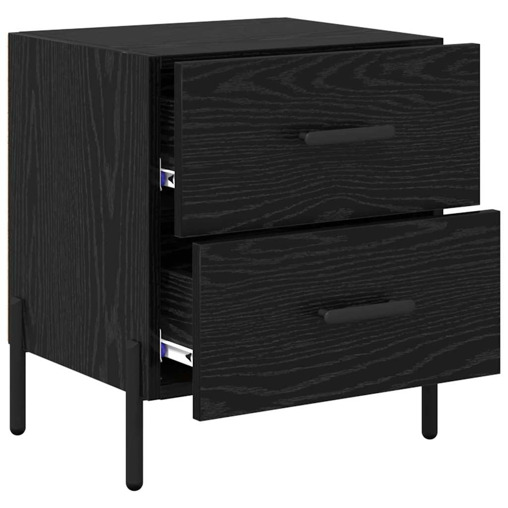 Natskab 2 pcs Sort eg 40 x 35 x 47,5 cm Konstrueret træ