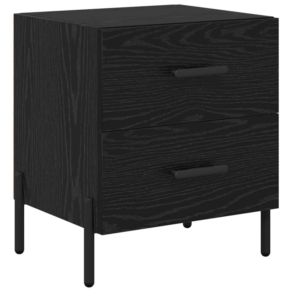 Natskab 2 pcs Sort eg 40 x 35 x 47,5 cm Konstrueret træ