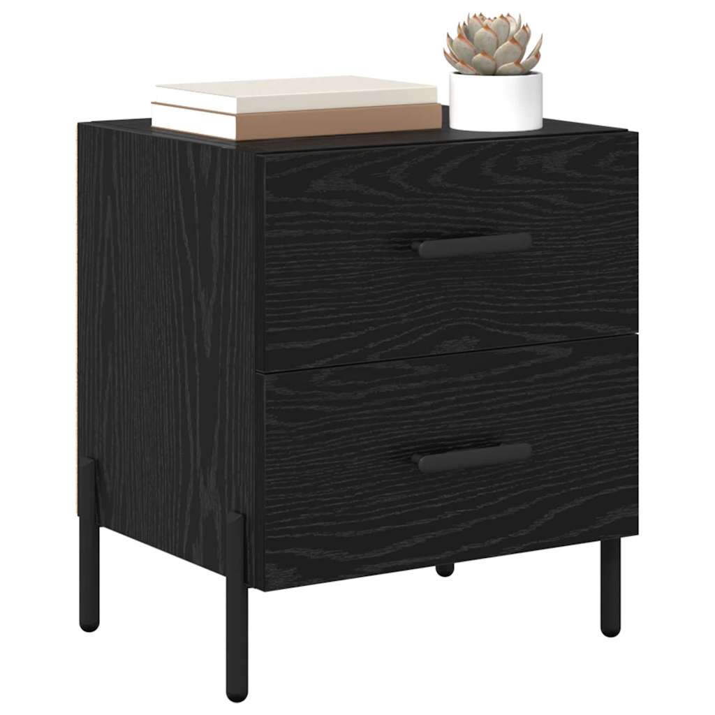 Natskab 2 pcs Sort eg 40 x 35 x 47,5 cm Konstrueret træ