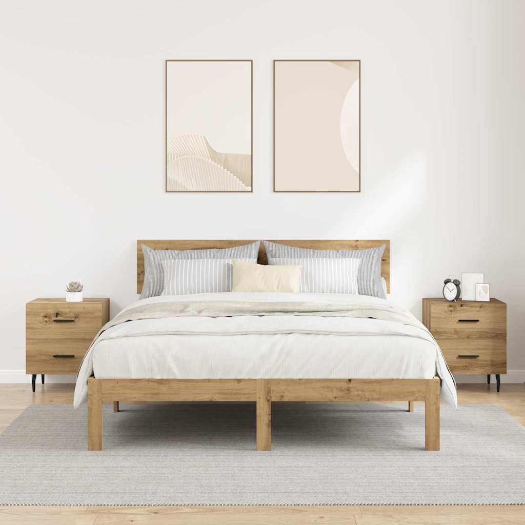 Natskab 2 pcs Artisan Egetræ 40 x 35 x 47,5 cm Konstrueret træ