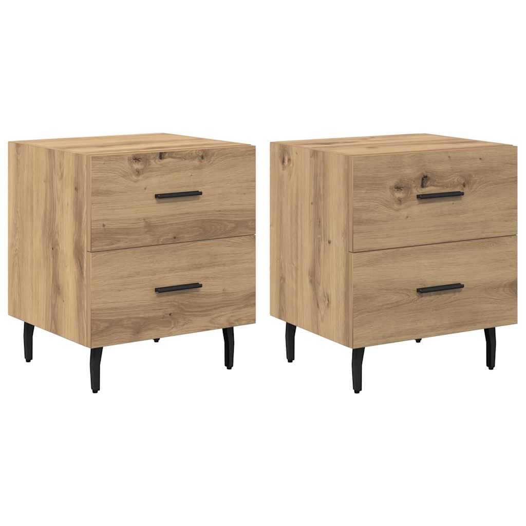 Natskab 2 pcs Artisan Egetræ 40 x 35 x 47,5 cm Konstrueret træ