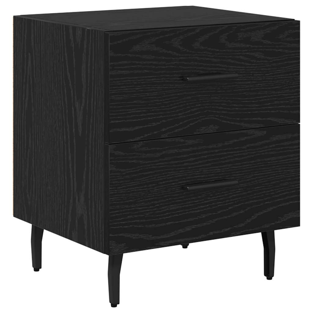 Natskab med skuffe Sort eg 40 x 35 x 47,5 cm Konstrueret træ