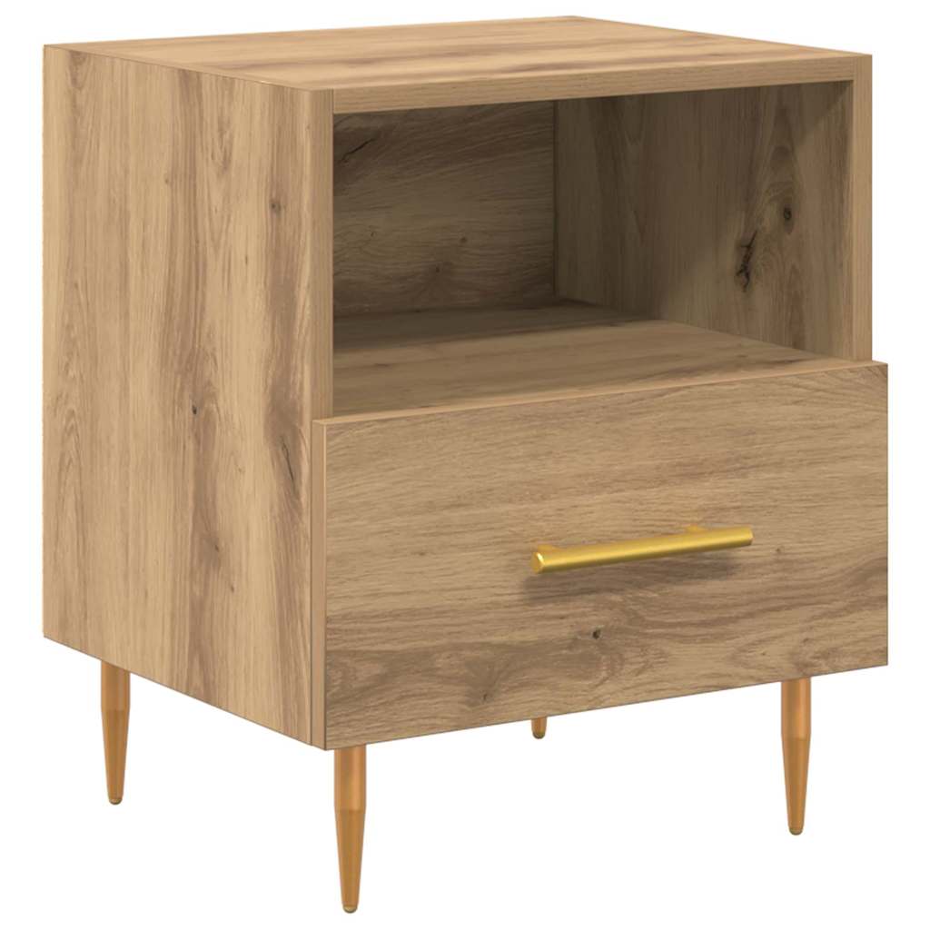 Sengebord med skuffe Brun 40 x 35 x 47,5 cm Konstrueret træ