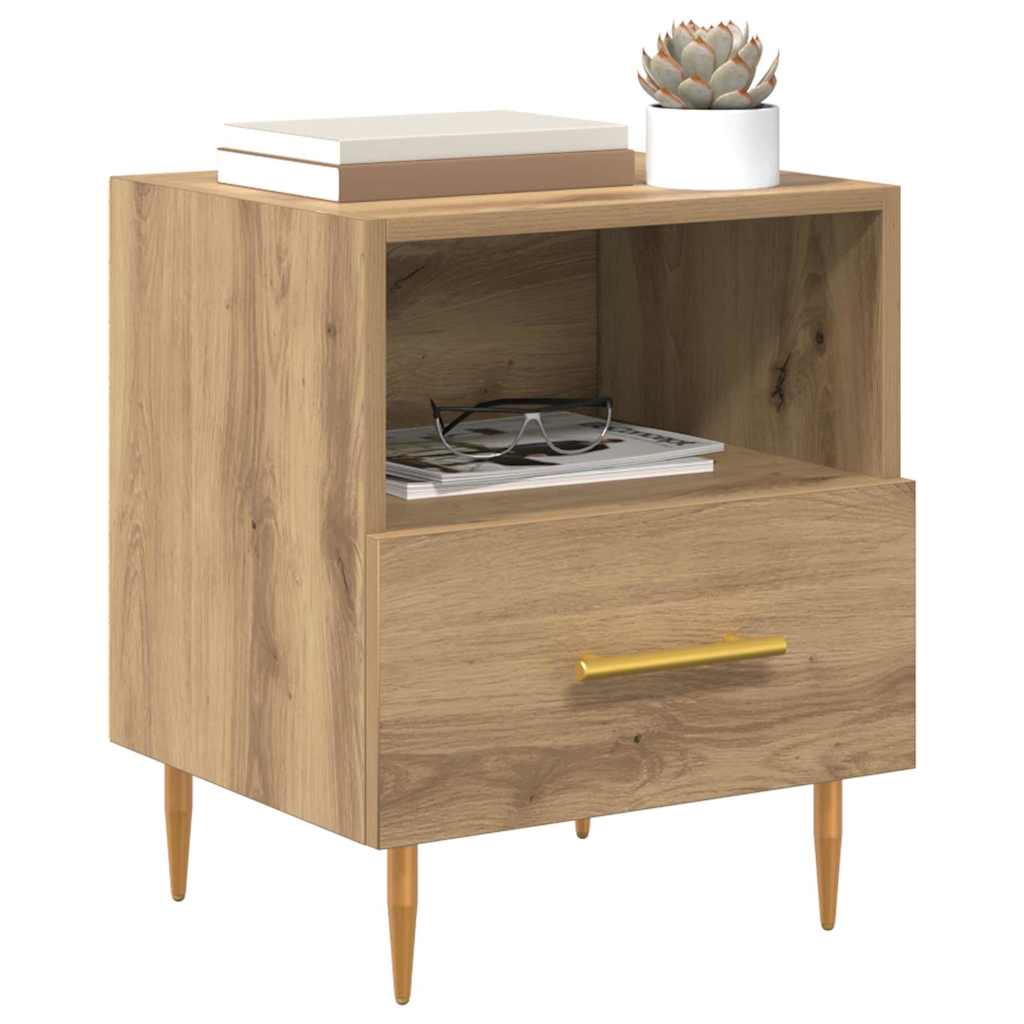 Sengebord med skuffe Brun 40 x 35 x 47,5 cm Konstrueret træ