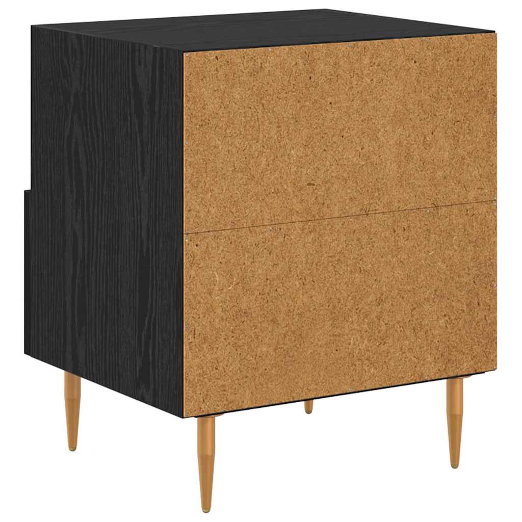 Sengebord med skuffe Sort 40 x 35 x 47,5 cm Konstrueret træ