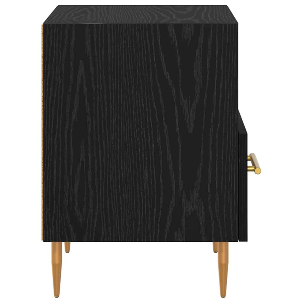 Sengebord 2 stk. Sort 40 x 35 x 47,5 cm Konstrueret træ