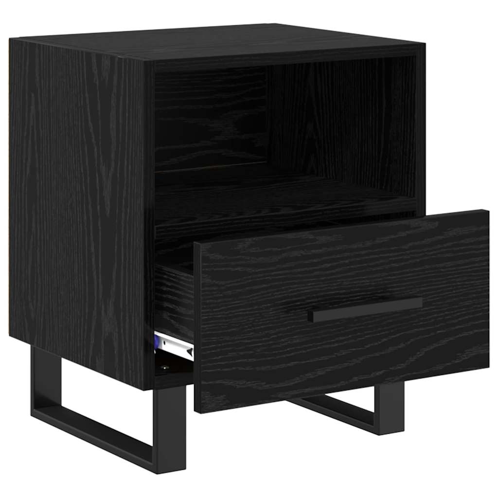 Natskab med skuffe Sort eg 40 x 35 x 47,5 cm Konstrueret træ