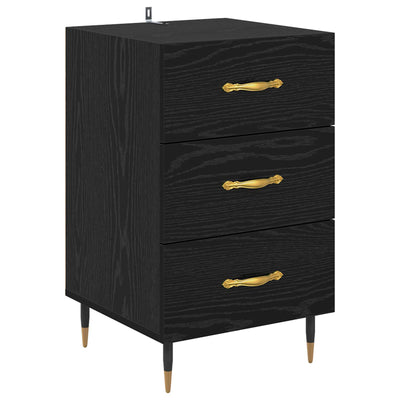 Natskab med skuffe Sort eg 40 x 40 x 66 cm Konstrueret træ