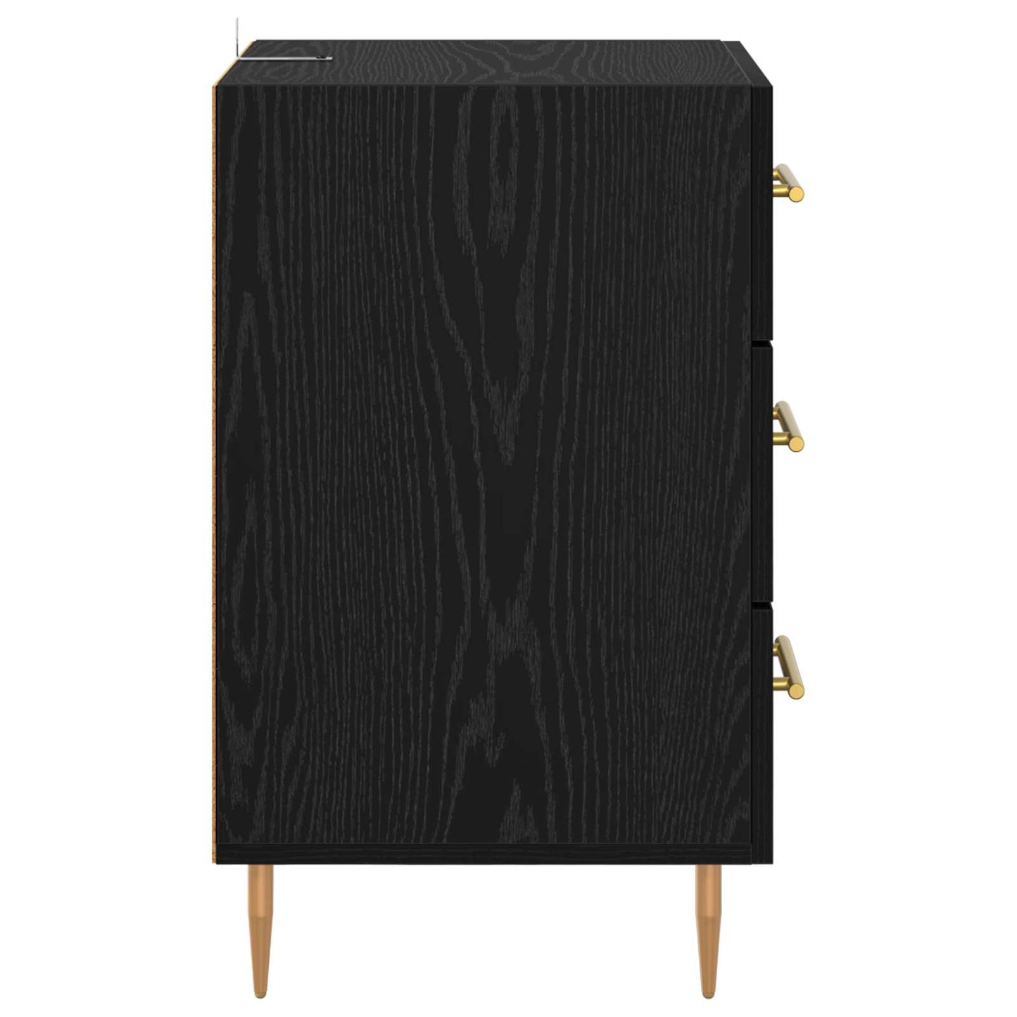 Natskab med skuffe Sort eg 40 x 40 x 66 cm Konstrueret træ