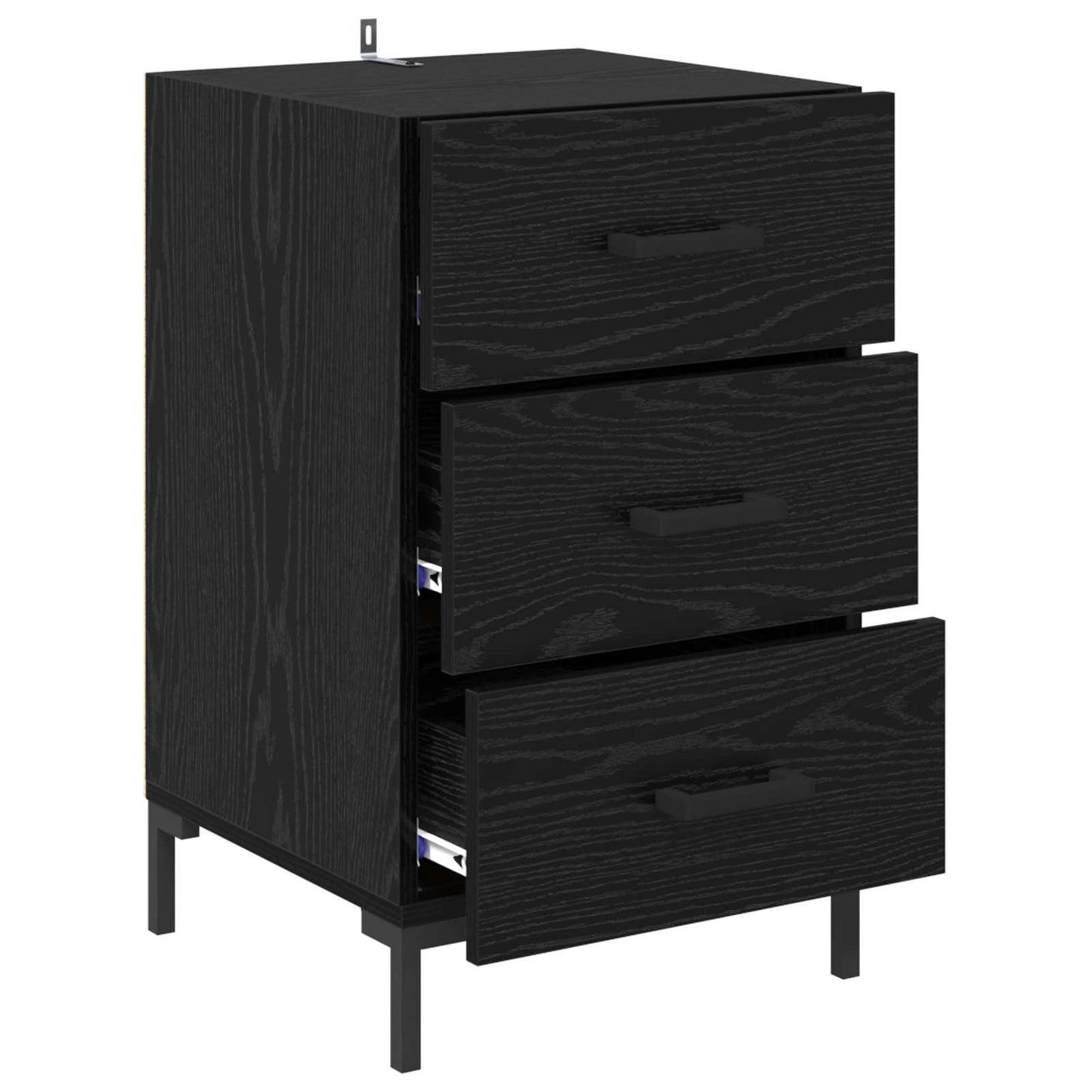 Natskab med skuffe Sort eg 40 x 40 x 66 cm Konstrueret træ