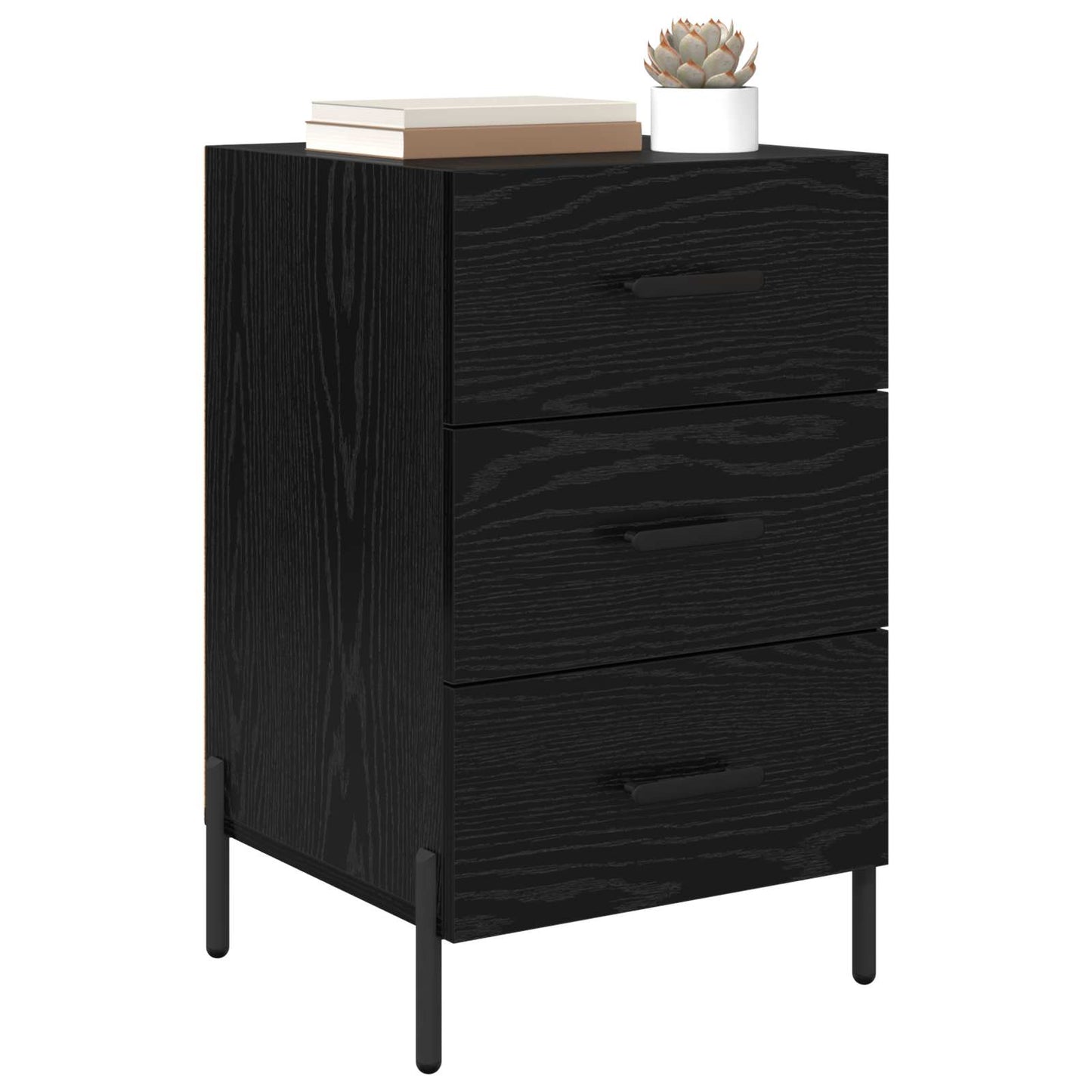 Natskab med skuffe Sort eg 40 x 40 x 66 cm Konstrueret træ