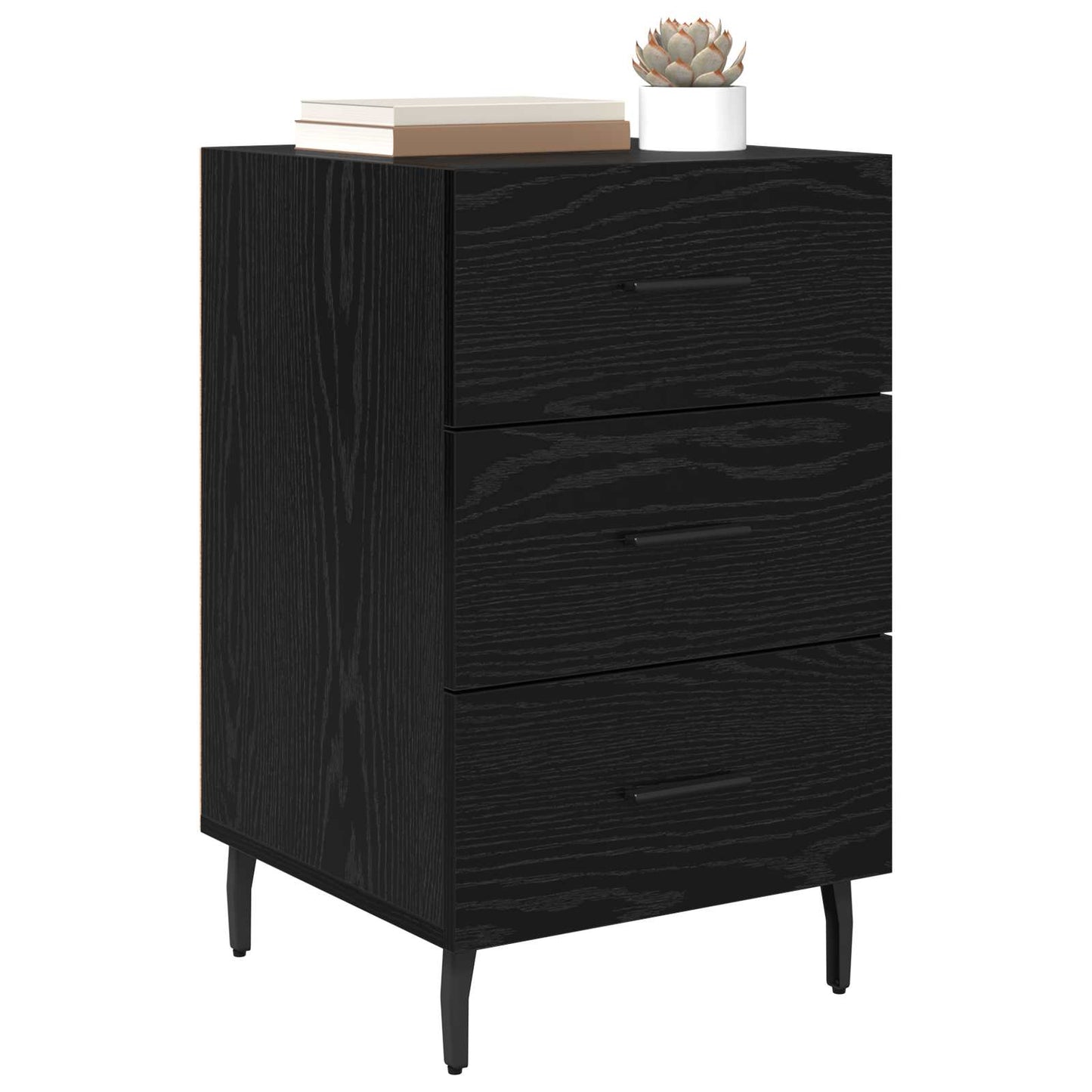 Natskab med skuffe Sort eg 40 x 40 x 66 cm Konstrueret træ