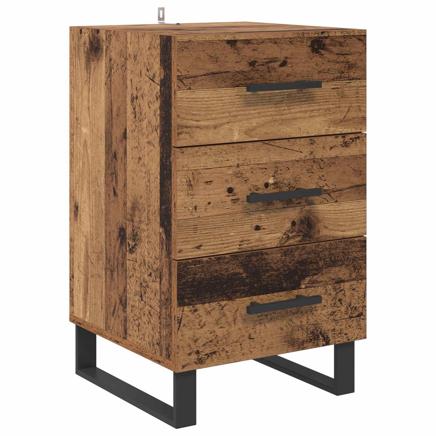 Natskab med skuffe Gammelt træ 40 x 40 x 66 cm Konstrueret træ