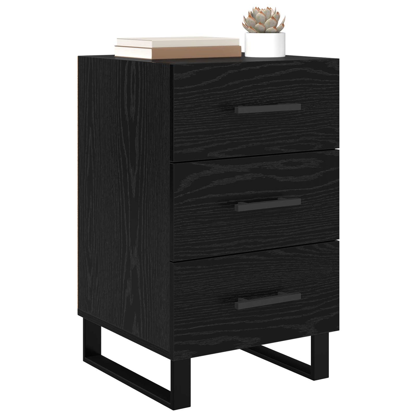 Natskab med skuffe Sort eg 40 x 40 x 66 cm Konstrueret træ