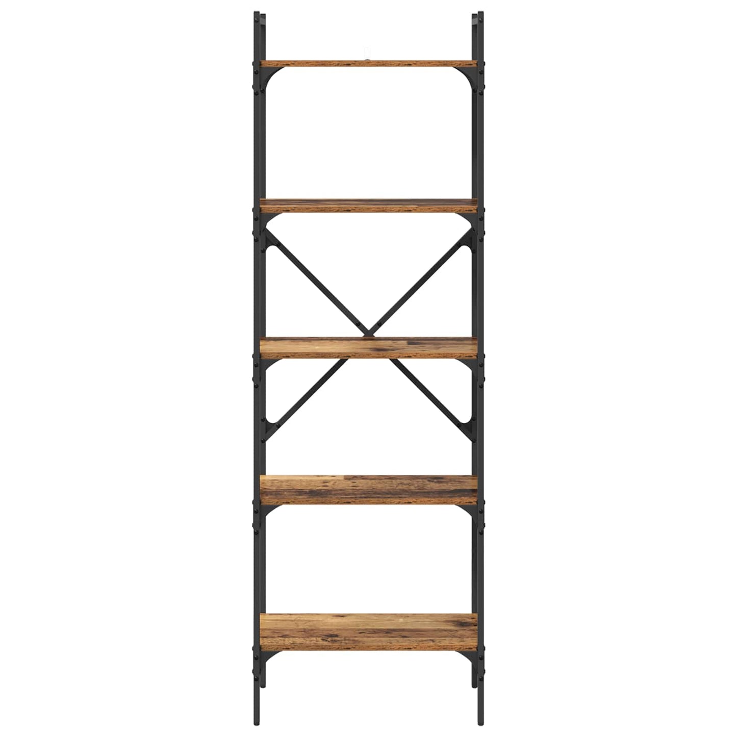 Bogreol 5 niveauer 56 x 32 x 174 cm Konstrueret træ Gammelt træ