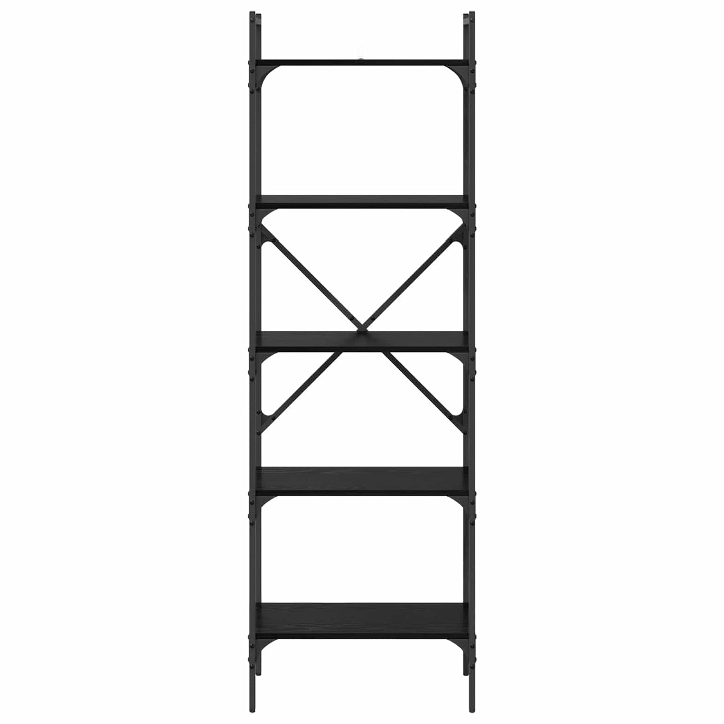 Bogreol 5 niveauer 56 x 32 x 174 cm Konstrueret træ Sort eg