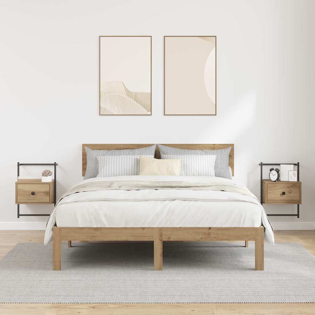 Natskab 2 pcs Artisan Egetræ 35 x 30 x 51 cm Konstrueret træ