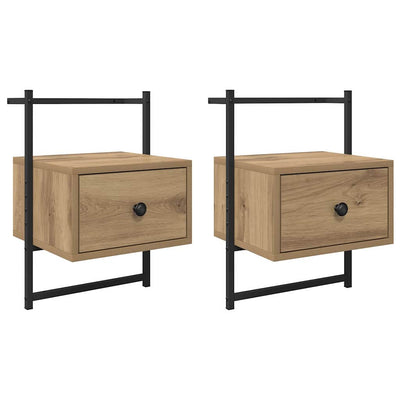 Natskab 2 pcs Artisan Egetræ 35 x 30 x 51 cm Konstrueret træ
