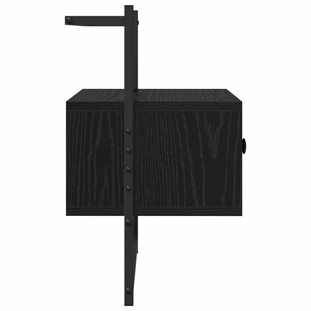 Natskab med skuffe Sort eg 35 x 30 x 51 cm Konstrueret træ