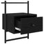 Natskab 2 pcs Sort eg 35 x 30 x 51 cm Konstrueret træ