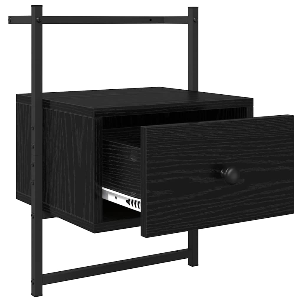 Natskab 2 pcs Sort eg 35 x 30 x 51 cm Konstrueret træ