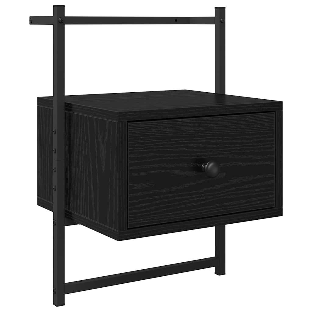 Natskab 2 pcs Sort eg 35 x 30 x 51 cm Konstrueret træ