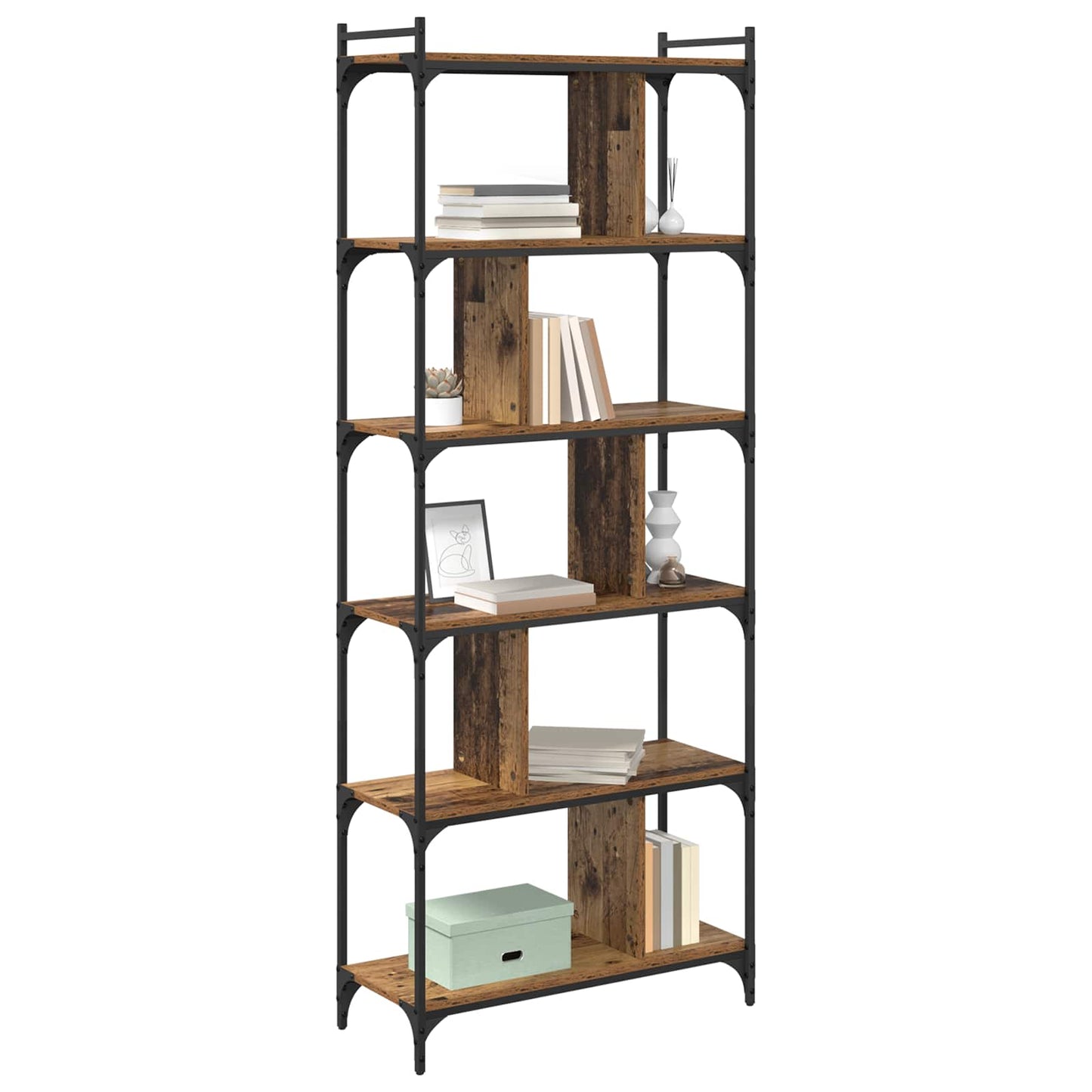 Bogreol Gammelt træ 76 x 32 x 192 cm Konstrueret træ