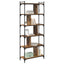 Bogreol 5 niveauer 76 x 32 x 192 cm Konstrueret træ Gammelt træ