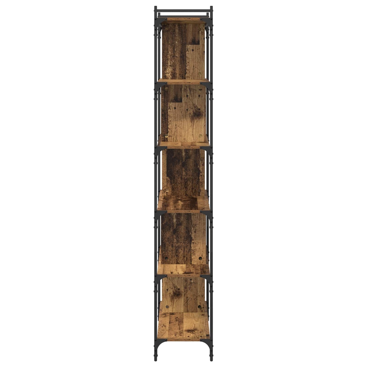 Bogreol 5 niveauer 76 x 32 x 192 cm Konstrueret træ Gammelt træ