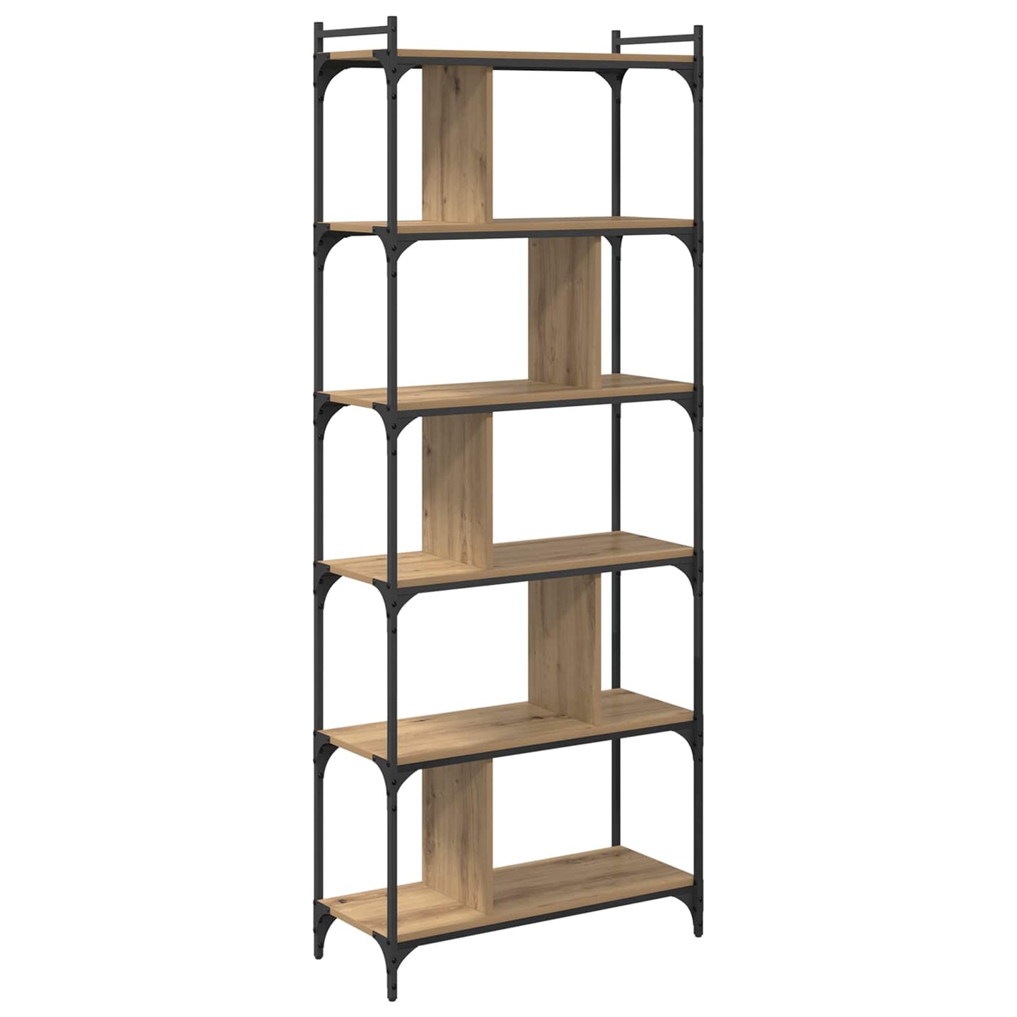 Bogreol 5 niveauer 76 x 32 x 192 cm Konstrueret træ artisan eg