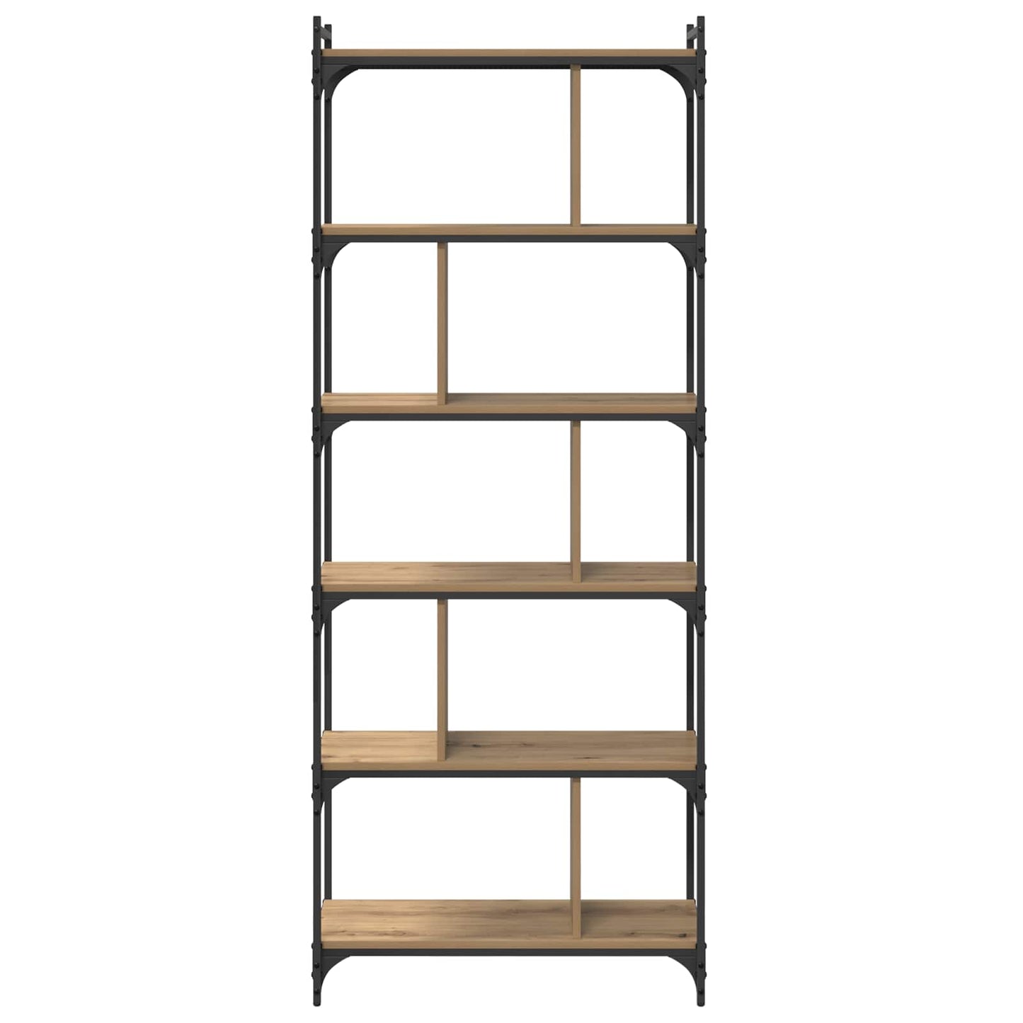 Bogreol 5 niveauer 76 x 32 x 192 cm Konstrueret træ artisan eg