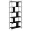 Bogreol 5 niveauer 76 x 32 x 192 cm Konstrueret træ Sort eg