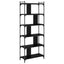 Bogreol 5 niveauer 76 x 32 x 192 cm Konstrueret træ Sort eg
