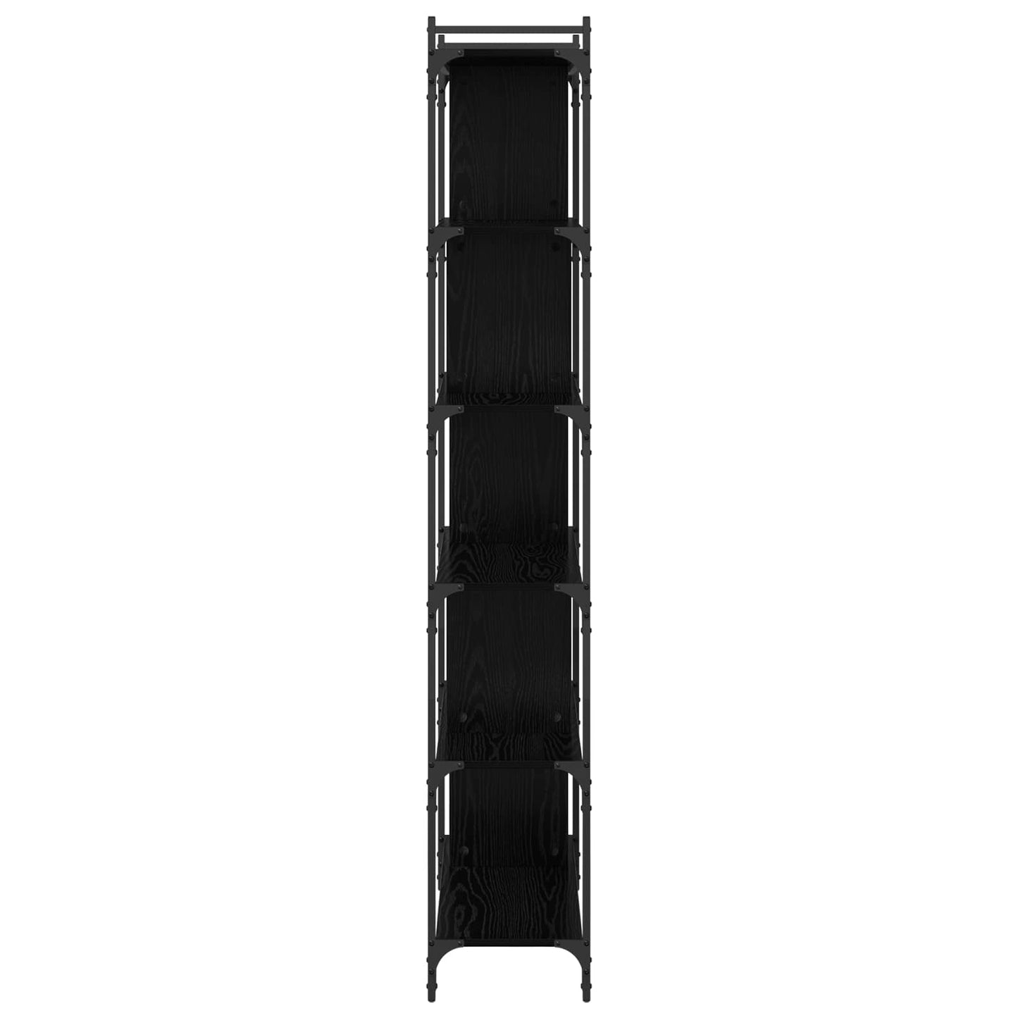 Bogreol 5 niveauer 76 x 32 x 192 cm Konstrueret træ Sort eg