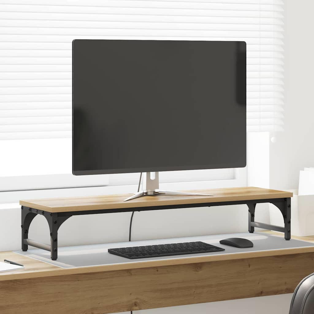 Monitor Stativ Artisan Egetræ 85 x 23 x 15,5 cm Konstrueret træ