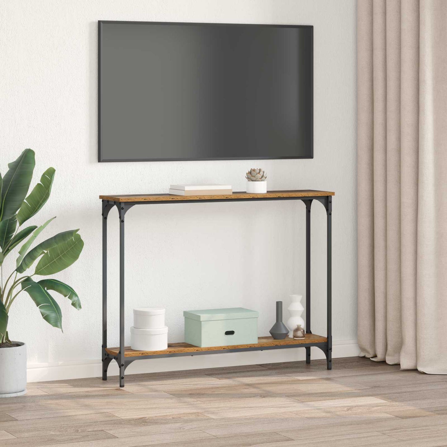 Konsolbord Gammelt træ 100 x 22,5 x 75 cm Konstrueret træ