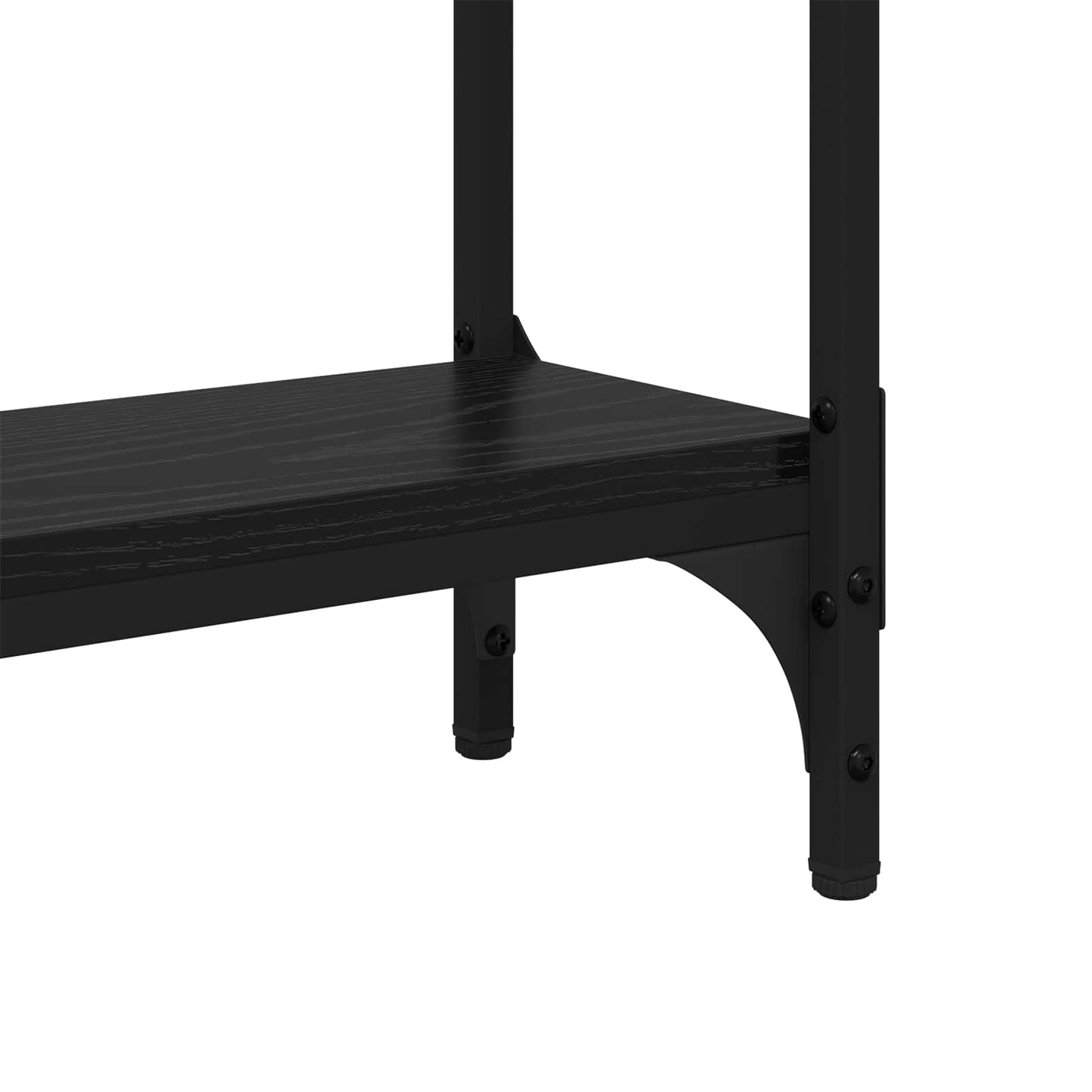 Konsolbord med hylde Sort eg 100 x 22,5 x 75 cm Konstrueret træ