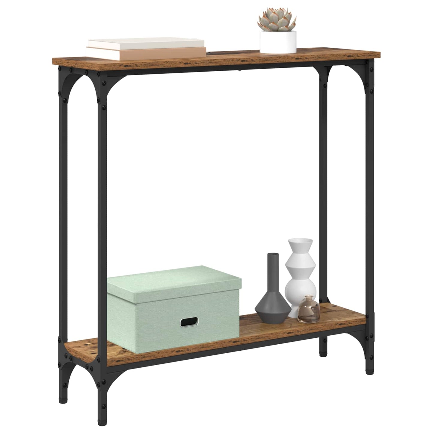 Konsolbord Gammelt træ 75 x 22,5 x 75 cm Konstrueret træ