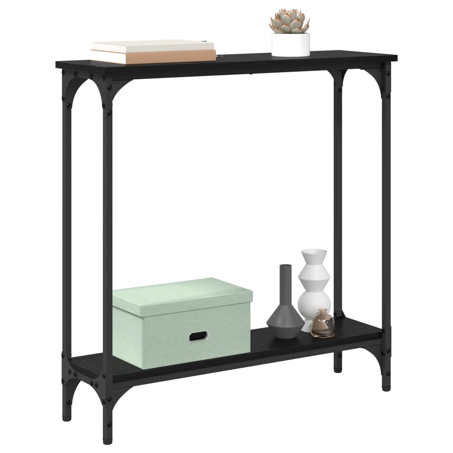 Konsolbord Sort eg 75 x 22,5 x 75 cm Konstrueret træ