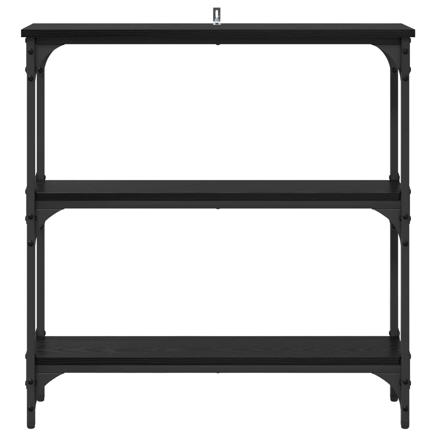 Konsolbord med hylde Sort eg 75 x 22,5 x 75 cm Konstrueret træ