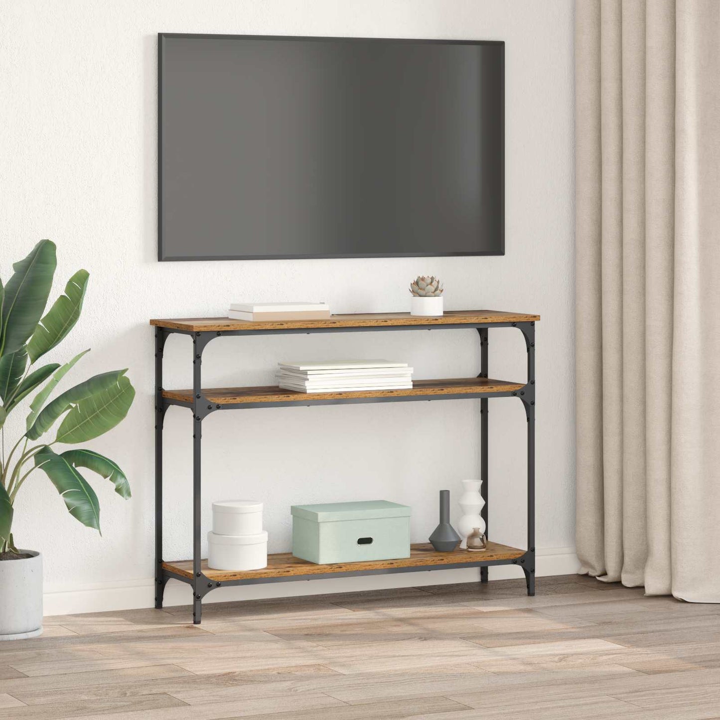 Konsolbord Gammelt træ 100 x 29 x 75 cm Konstrueret træ