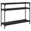 Konsolbord med hylde Sort eg 100 x 29 x 75 cm Konstrueret træ