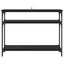 Konsolbord med hylde Sort eg 100 x 29 x 75 cm Konstrueret træ