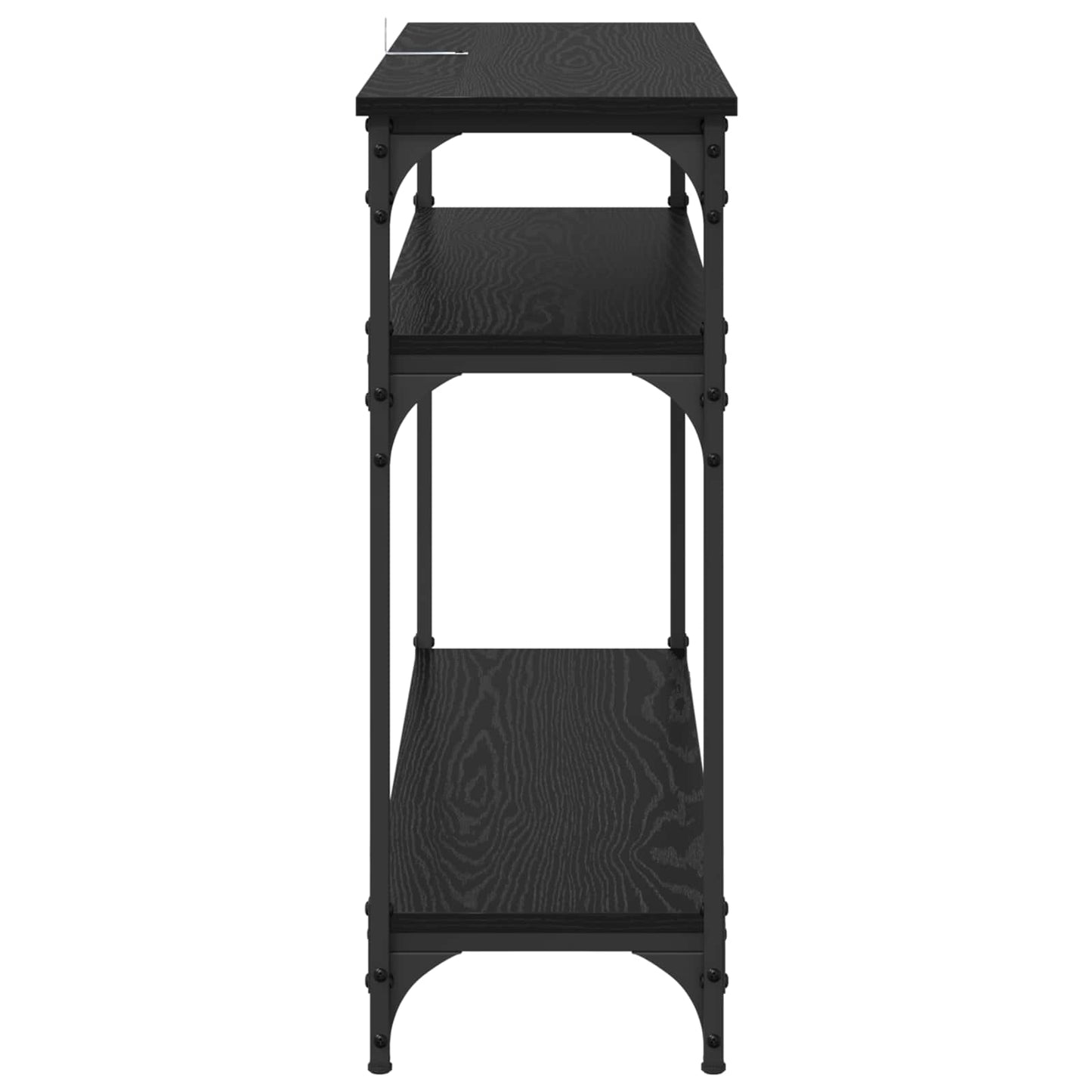 Konsolbord med hylde Sort eg 100 x 29 x 75 cm Konstrueret træ