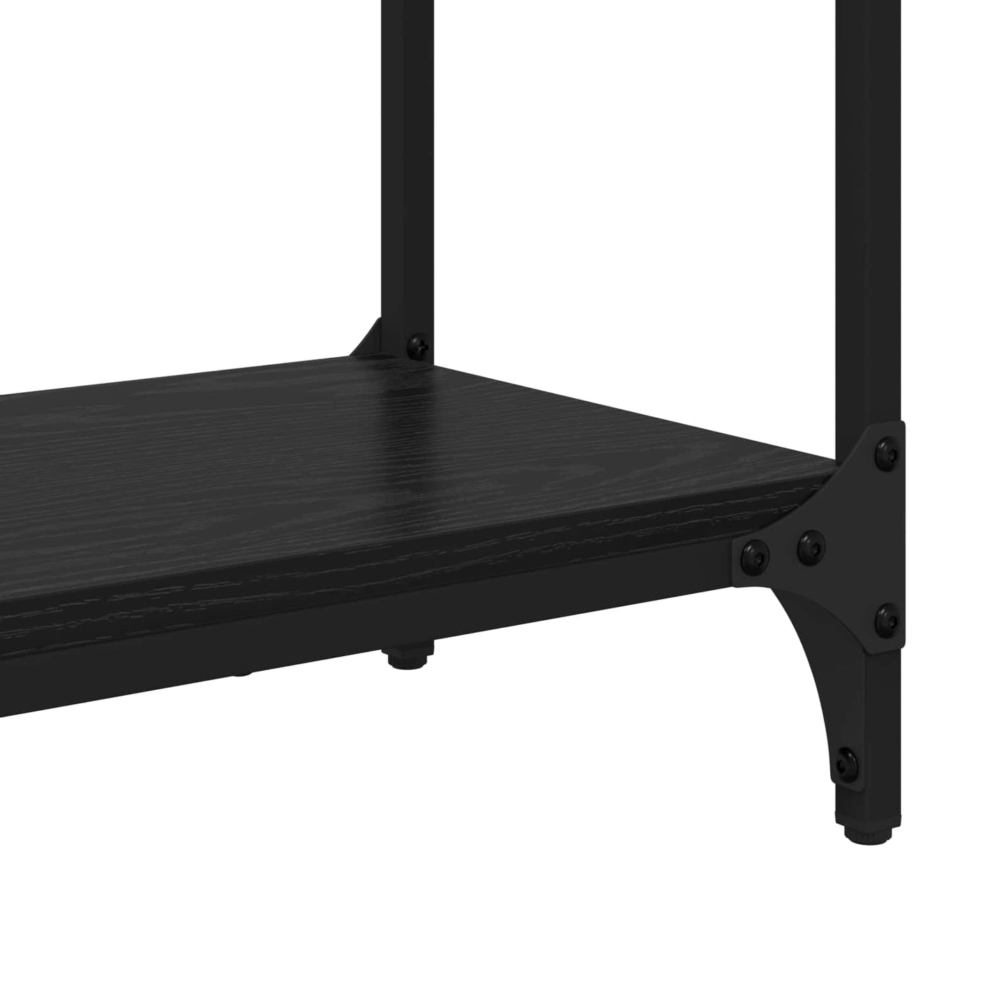 Konsolbord med hylde Sort eg 75 x 29 x 75 cm Konstrueret træ