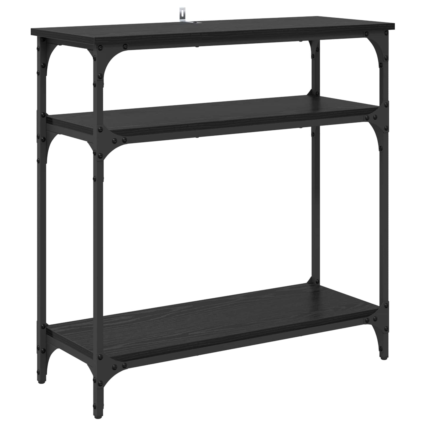 Konsolbord med hylde Sort eg 75 x 29 x 75 cm Konstrueret træ