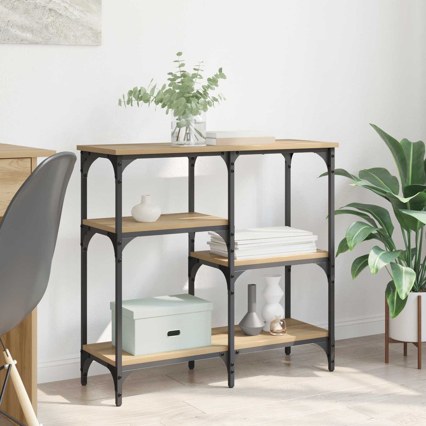 Konsolbord Artisan Egetræ 80 x 29 x 75 cm Konstrueret træ