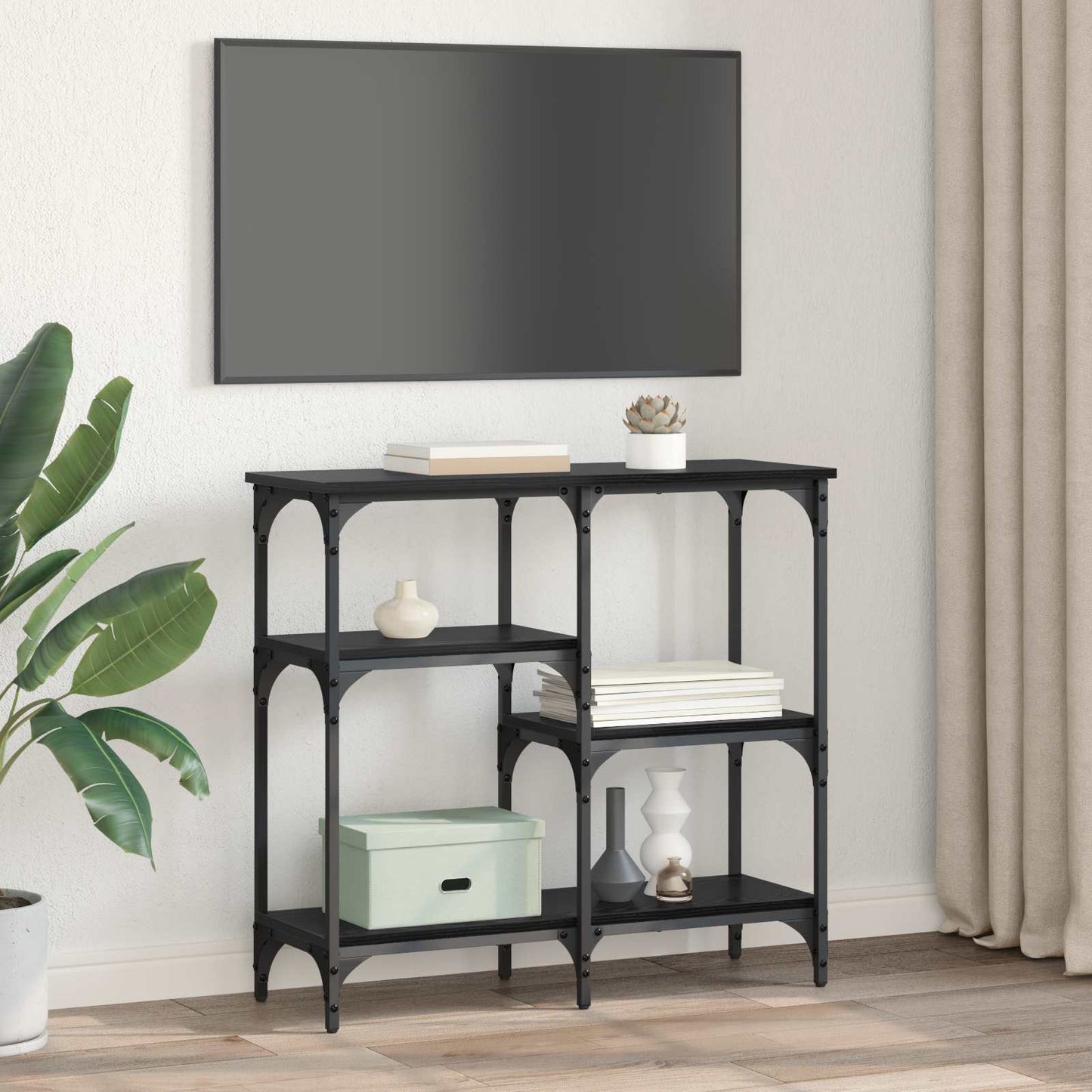 Konsolbord Sort eg 80 x 29 x 75 cm Konstrueret træ