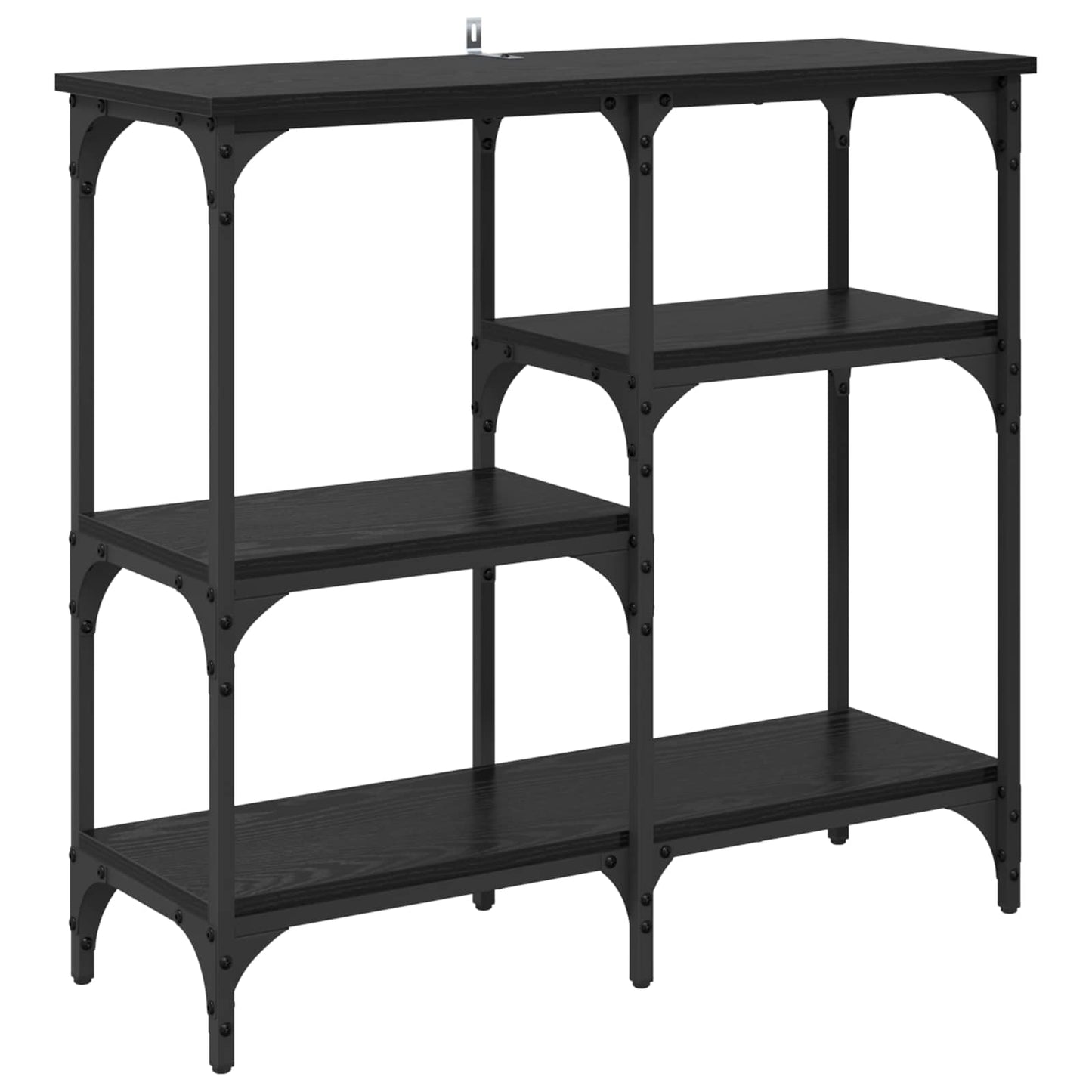 Konsolbord med hylde Sort eg 80 x 29 x 75 cm Konstrueret træ