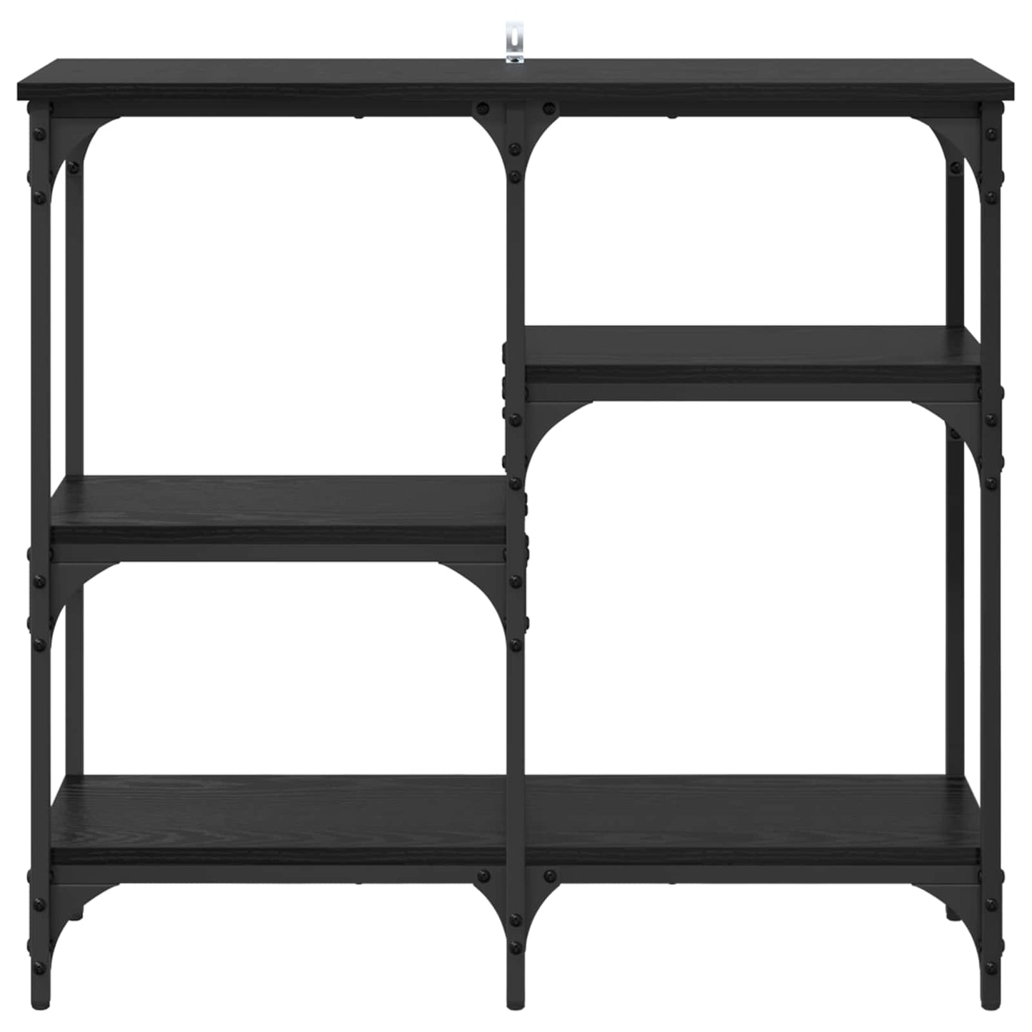 Konsolbord med hylde Sort eg 80 x 29 x 75 cm Konstrueret træ